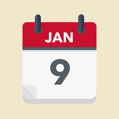 Calendar icon showing 9th January