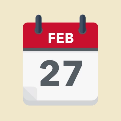Calendar icon showing 27th February